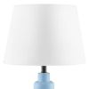 Small Desk Light Table Lamp with White Fabric Shade for Bedside Nightstand