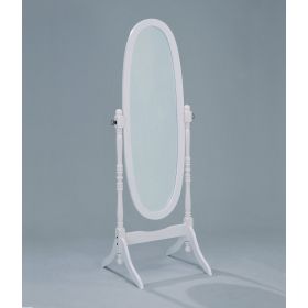 Oval Cheval Floor Mirror (Color: White)