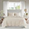 Full/Queen size 3-Piece Reversible Scalloped Edges Microfiber Quilt Set
