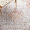 Traditional Persian Style Washable Boho Light Grey Red Area Rug