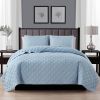 Full/Queen 3-Piece Polyester Microfiber Reversible Diamond Quilted Quilt Set