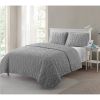 King Coastal Beach Embossed Starfish Seashell Seahorse 3-Piece Quilt Set