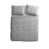 King Coastal Beach Embossed Starfish Seashell Seahorse 3-Piece Quilt Set