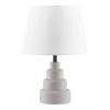 Small Desk Light Table Lamp with White Fabric Shade for Bedside Nightstand
