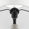 Small Desk Light Table Lamp with White Fabric Shade for Bedside Nightstand