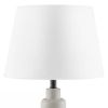 Small Desk Light Table Lamp with White Fabric Shade for Bedside Nightstand