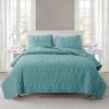 King Coastal Beach Embossed Starfish Seashell Seahorse 3-Piece Quilt Set