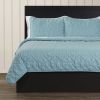 King Coastal Beach Embossed Starfish Seashell Seahorse 3-Piece Quilt Set