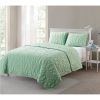 King Coastal Beach Embossed Starfish Seashell Seahorse 3-Piece Quilt Set