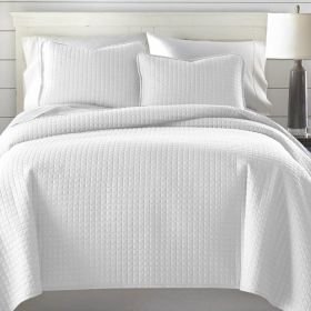 King/Cal King Lightweight  Ultra Soft 3-Piece Microfiber Quilt Set (Color: White)
