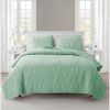 Queen Coastal Beach Embossed Starfish Seashell Seahorse 3-Piece Quilt Set