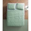 Queen Coastal Beach Embossed Starfish Seashell Seahorse 3-Piece Quilt Set