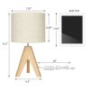 Set of 2 - Scandinavian Style Tripod Desk Lamp with Linen Drum Shade