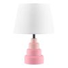 Small Desk Light Table Lamp with White Fabric Shade for Bedside Nightstand