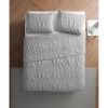 Queen Coastal Beach Embossed Starfish Seashell Seahorse 3-Piece Quilt Set