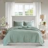 King Size 3 Piece Reversible Scalloped Edges Microfiber Quilt Set