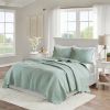 King Size 3 Piece Reversible Scalloped Edges Microfiber Quilt Set