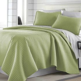 King/Cal King Lightweight  Ultra Soft 3-Piece Microfiber Quilt Set (Color: Sage)