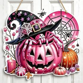 Halloween New Hot Selling Riding Broom Magical Witch Creative Wooden Printing Doors and Windows Garden Hanging Decoration (Color: 11, size: 30*30*0.5)