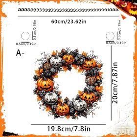 Halloween New Hot Selling Riding Broom Magical Witch Creative Wooden Printing Doors and Windows Garden Hanging Decoration (Color: 29, size: 20*20*0.5)