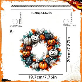 Halloween New Hot Selling Riding Broom Magical Witch Creative Wooden Printing Doors and Windows Garden Hanging Decoration (Color: 30, size: 20*20*0.5)