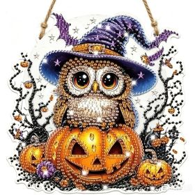 Halloween New Hot Selling Riding Broom Magical Witch Creative Wooden Printing Doors and Windows Garden Hanging Decoration (Color: 13, size: 30*30*0.5)