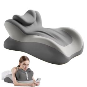Multifunctional Memory Foam Prone Reading Pillow With Removable Headrest And Arm Support For Bed (Option: Double Gray-1 PCS)
